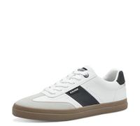 s.Oliver Herren Sneaker flach mit Schnürsenkeln Low Top, Mehrfarbig (White/Black), 44 EU