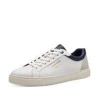 s.Oliver Herren Sneaker flach mit Schnürsenkeln Low Top, Weiß (White/Navy), 42 EU