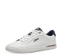 s.Oliver Herren Sneaker flach Zeitlos Bequem, Weiß (White), 45 EU