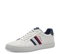 s.Oliver Herren Sneaker flach zum Schnüren Freizeit, Weiß (White), 44 EU