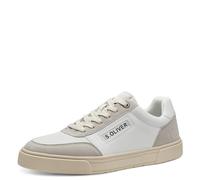 s.Oliver Herren Sneaker flach zum Schnüren Freizeit, Weiß (White/Grey), 44 EU