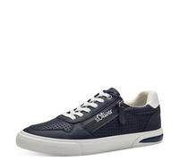 s.Oliver Herren Sneaker flach zum Schnüren mit Reißverschluss, Blau (Navy), 44