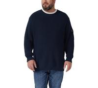 Strukturierter Baumwoll-Pullover mit Label-Patch 5XL blau 2174093.5978.5XL