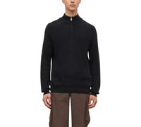 Troyer S.OLIVER, Herren, Gr. L, schwarz, Strick, Obermaterial: 100% Baumwolle, unifarben, bequem hüftbedeckend, Rundhals, Flachstrickbündchen, Pullover Troyer, Winterpullover aus Baumwolle (81983059-L