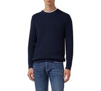 Strickpullover S.OLIVER, Herren, Gr. XL, navy, Strick, Obermaterial: 100% Baumwolle, unifarben, normal hüftbedeckend, Rundhals, Bündchen, Pullover Strickpullover, langarm, Grob-Strick (95105150-XL) na
