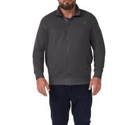 Sweatjacke, Herren, Gr. XXL, grau (schwarz), Web, Obermaterial: 70% Baumwolle, 30% Polyester, S.OLIVER MEN BIG SIZES, unifarben, regular fit hüftbedeckend, Rundhals, Rippbündchen, Sweatjacken Sweatjac
