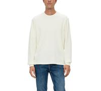 s.Oliver Herren Sweatshirt mit Waffelpiqué-Struktur White, XXL