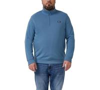 Sweatshirt mit Troyer-Kragen und Logo-Patch 5XL blau 2179456.6244.5XL