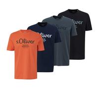 s.Oliver Herren T-Shirt, 4er Pack - Basic, Logoprint, Rundhals, Baumwolle L Mehrfarbig
