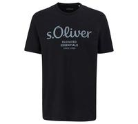 s.Oliver Herren T-Shirt, 4er Pack - Basic, Logoprint, Rundhals, Baumwolle Blau/Dunkelgrün/Dunkelgrau/Schwarz S