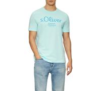 s.Oliver Herren T-Shirt, 4er Pack - Basic, Logoprint, Rundhals, Baumwolle Weiß/Türkis/Türkis/Schwarz S
