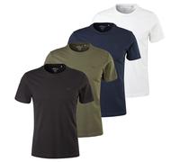 s.Oliver Herren T-Shirt, 4er Pack - Basic, Rundhals, Baumwolle, einfarbig Mehrfarbig / S S Mehrfarbig