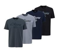 s.Oliver Herren T-Shirt 4er Pack - Baumwolle, Basic Rundhals mit Logoprint, Weiches Material, Bequemer Schnitt Mix4 3XL