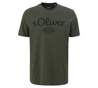 s.Oliver T-Shirt 100% Baumwolle mit Logo-Print, Regular Fit, Rundhals – Damen Olive XL