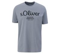 s.Oliver Baumwoll-T-Shirt Damen – Logo-Print, Regular Fit, Rundhals – Grau XL
