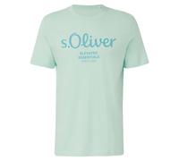s.Oliver Baumwoll-T-Shirt mit Logo-Print türkis Größe S 2139909.61D1.S