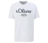 s.Oliver T-Shirt BASIC TEE BIG LOGO aus reiner Baumwolle Label-Print Weiß XL
