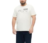 s.Oliver Herren T-Shirt 2181139 02D1 Flammgarn mit Artwork Creme 3XL