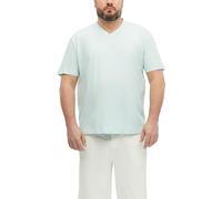 Baumwoll-T-Shirt mit Logo-Print und V-Neck 4XL türkis 2181148.6437.4XL