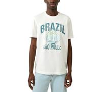 s.Oliver Herren T-Shirt mit Frontprint - Regular Fit, Jersey, Rundhalsausschnitt