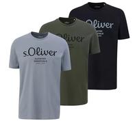 s.Oliver Herren T-Shirt mit Logodruck (DE/NL/SE/PL, Alphanumerisch, XL, Regular, Regular, grau/Oliv/schwarz)