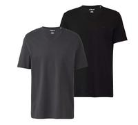 s.Oliver Herren T-Shirt mit V-Neck (DE/NL/SE/PL, Alphanumerisch, XXL, Regular, Regular, grau/schwarz)