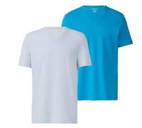 s.Oliver Herren T-Shirt mit V-Neck (DE/NL/SE/PL, Alphanumerisch, XXL, Regular, Regular, hellblau/türkis)
