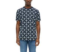 s.Oliver Herren T-Shirt - Regular Fit, Flammgarn-Jersey, All-Over-Print, strukturiert