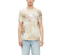 s.Oliver Herren T-Shirt - Regular Fit, Flammgarn-Jersey, All-Over-Print, strukturiert