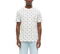 s.Oliver Herren T-Shirt - Regular Fit, Flammgarn-Jersey, All-Over-Print, strukturiert