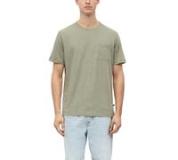 Kurzarmshirt S.OLIVER, Herren, Gr. XL, grün (khaki), Single Jersey, Obermaterial: 60% Baumwolle, 40% Polyester, meliert, normal hüftbedeckend, Rundhals, abgesteppte Kante, Shirts, Sommershirt - melier