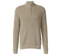 Strickpullover S.OLIVER, Herren, Gr. XXL, dk beige, Grobstrick, Obermaterial: 100% Baumwolle, unifarben, normal hüftbedeckend, Rundhals, Bündchen, Pullover, mit Zipper (56999367-XXL) dk beige
