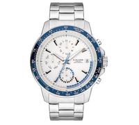 s.Oliver Herrenuhr - Rund - Silber - 42 mm - Uhr aus Metall mit Quarzwerk am Edelstahlband mit Faltschließe - Analoge Armbanduhr - 5 ATM wasserdicht - Kratzfest