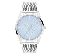 s.Oliver Herrenuhr - Rund - Silber - 42 mm - Uhr aus Metall mit Quarzwerk am Edelstahlband mit Klappschließe - Analoge Armbanduhr - 3 ATM wasserdicht - Kratzfest