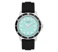 s.Oliver Herrenuhr - Rund - Silber - 42 mm - Uhr aus Metall mit Quarzwerk am Silikonband mit Dornschließe - Analoge Armbanduhr - 5 ATM wasserdicht - Kratzfest