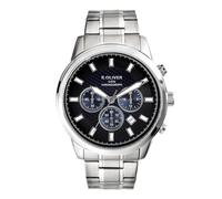 s.Oliver Herrenuhr - Rund - Silber - 44 mm - Uhr aus Metall mit Quarzwerk am Edelstahlband mit Faltschließe - Analoge Armbanduhr - 5 ATM wasserdicht - Kratzfest