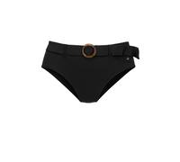 Highwaist-Bikini-Hose S.OLIVER "Rome", Damen, Gr. 38, N-Gr, schwarz, Microfaser, Polyamid, unifarben, Badehosen, mit abnehmbarem Gürtel (39758652-38) schwarz
