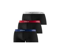 s.Oliver Herren Boxershorts, 3er Pack - Trunks, Hipsters, Baumwoll-Stretch Schwarz Kontrast M