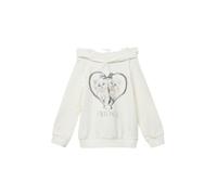 Hoodie mit Frontprint und Schmucksteinen 140 creme|weiß 2171480.0210.140