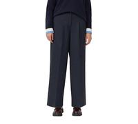 Bundfaltenhose S.OLIVER, Damen, Gr. 40, N-Gr, blau (navy), Web, Obermaterial: 70% Polyester, 26% Viskose, 4% Elasthan, meliert, casual, normal lang, Hosen, im Nadelstreifen-Look (76244625-40) navy