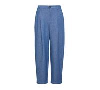 Leinenmix-Hose mit Elastikbund und Barrel Leg 38 blau 2176349.5527.38