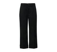Stoffhose S.OLIVER, Damen, Gr. 40, N-Gr, schwarz, Web, Obermaterial: 98% Baumwolle, 2% Elasthan, unifarben, normal lang, Hosen Stoffhose, mit weitem Bein und Bundfalte (45576916-40) schwarz