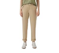 Chinohose S.OLIVER, Damen, Gr. 38, N-Gr, beige, Web, Obermaterial: 98% Baumwolle, 2% Elasthan. Futter: 100% Baumwolle, unifarben, regular fit knöchellang, Hosen Chinohose, mit Gürtel (94646010-38)