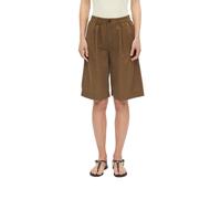 Bermudas S.OLIVER, Damen, Gr. 42, N-Gr, braun, Web, Obermaterial: 55% Leinen, 45% Baumwolle, unifarben, knielang, Hosen Bermudas, Sommer-Shorts mit Leinen (64979751-42) braun