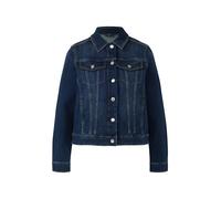 Jeansblazer S.OLIVER, Damen, Gr. 36, blau, Denim/Jeans, Obermaterial: 86% Baumwolle, 13% Polyester, 1% Elasthan, unifarben, casual, slim fit taillenbedeckt, Langarm, Blazer, mit Taschen (92687855-36)