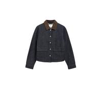 Jeansjacke S.OLIVER, Damen, Gr. 38, weiß, neutral, Denim/Jeans, Obermaterial: 100% Baumwolle, meliert, bequem hüftbedeckend, Rundhals, Jacken Jeansjacke, mit Cord-Kragen und Knopfleiste (62207664-38)