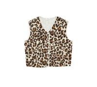 Teddy-Weste mit Leo-Muster im Relaxed Fit 44 braun|beige 2182419.84B2.44