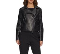 s.Oliver BLACK LABEL - Kunstleder-Jacke mit Reverskragen schwarz - Gr. - 36