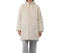 Gefütterter Teddyplüsch-Mantel mit wattierten Ärmeln 46 Beige 2170368.8108.46