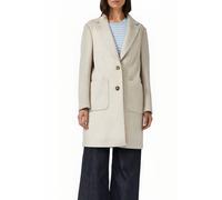 Langmantel S.OLIVER BLACK LABEL, Damen, Gr. 46, beige, Strick, Obermaterial: 90% Polyester, 10% Viskose, unifarben, casual, knielang, tiefer V-Ausschnitt, Langarm, Mäntel, Strick, mit Reverskragen (63